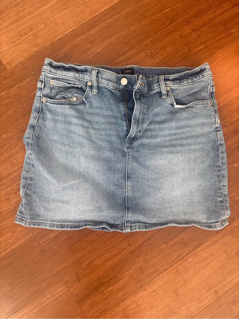 J. Crew Faded Blue Denim Mini Skirt